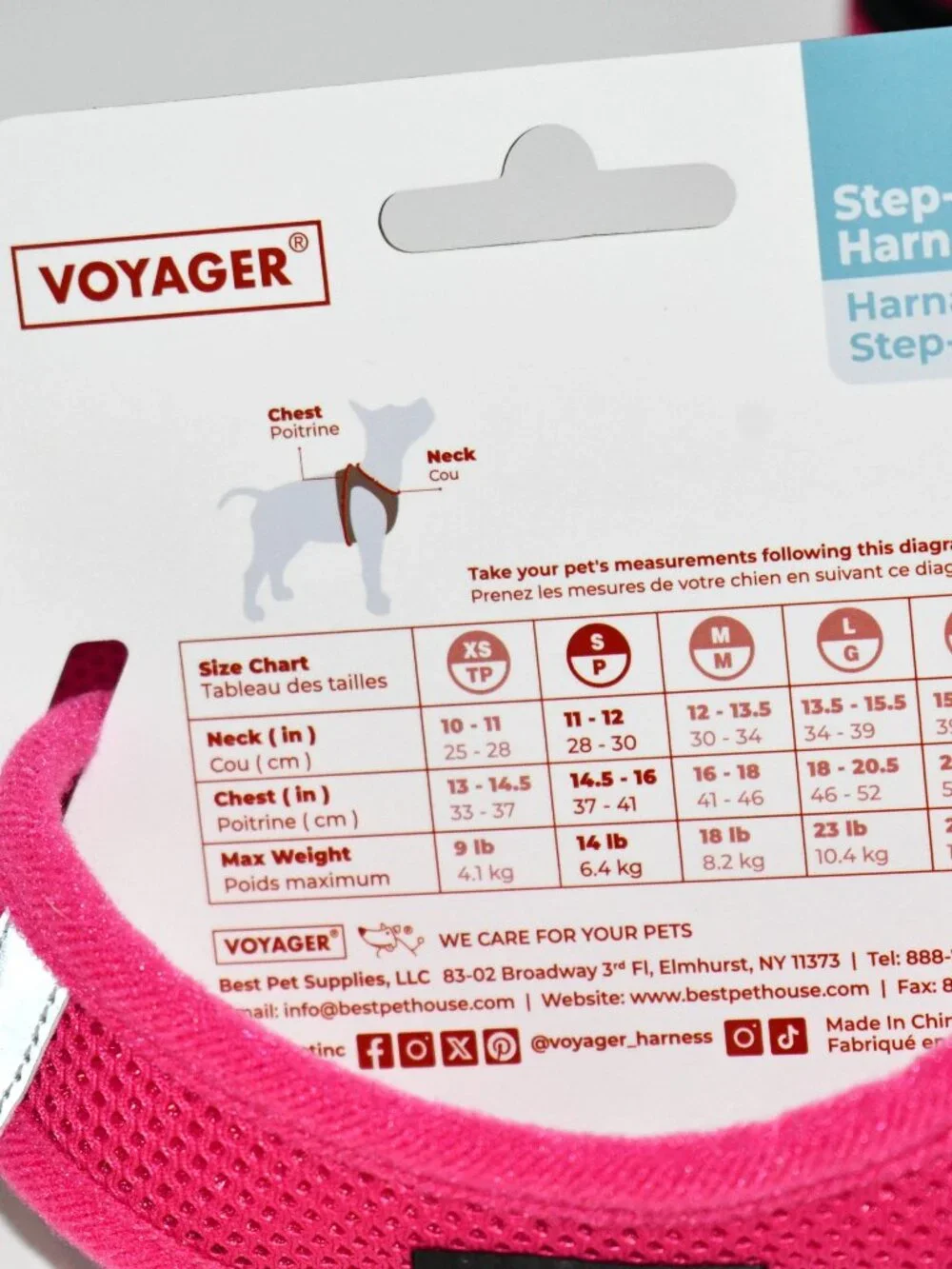Voyager Dog Harness, 5ft, Leash Combo, Fuchsia, SMALL, NWT